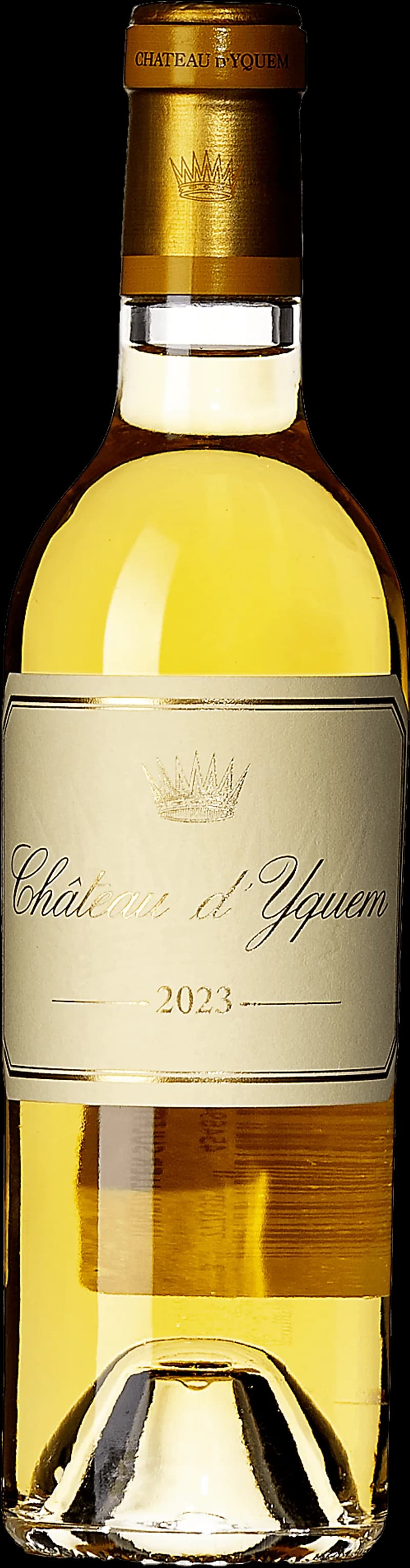 Flaska Château d'Yquem, ett berömt vitt sött vin från Sauternes i Bordeaux