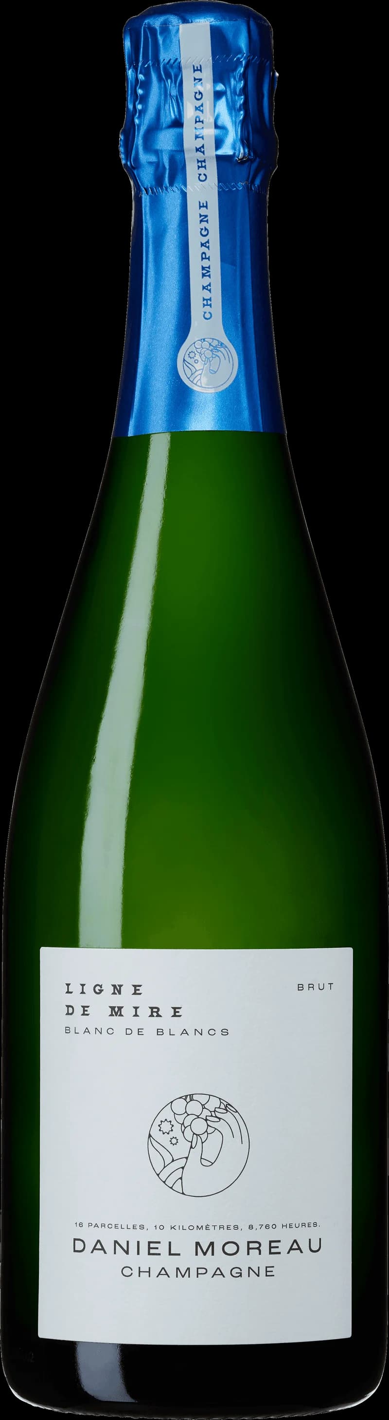 Flaska med mousserande vin från Champagne Daniel Moreau, ett klassiskt champagnehus med anrik tradition.