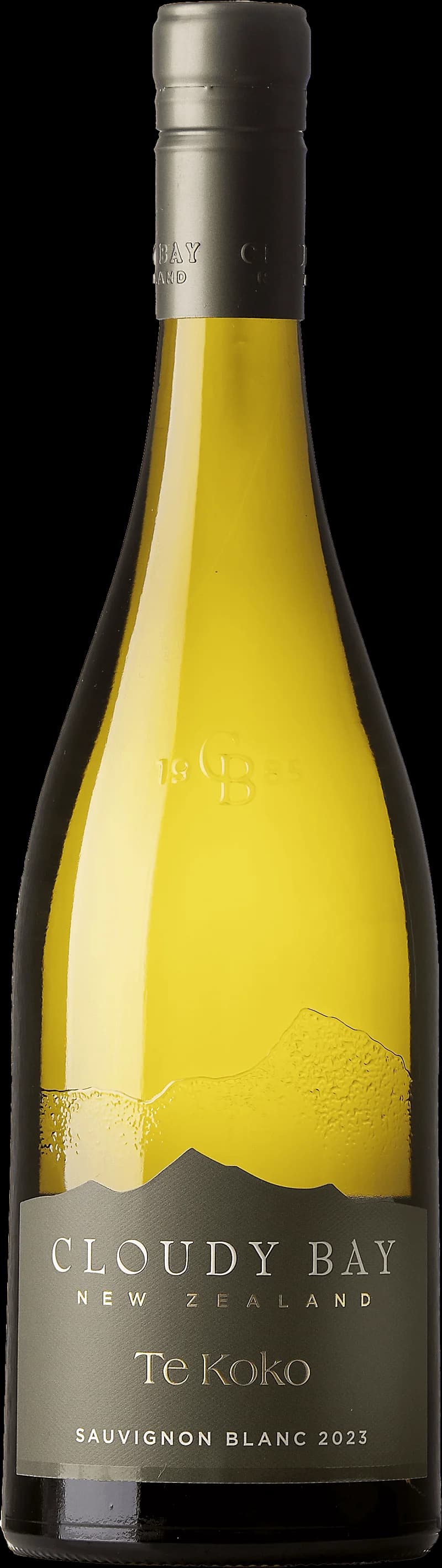 Flaska Cloudy Bay vitt vin mot en ljus bakgrund, ett klassiskt nyzeeländskt vin från Marlborough.