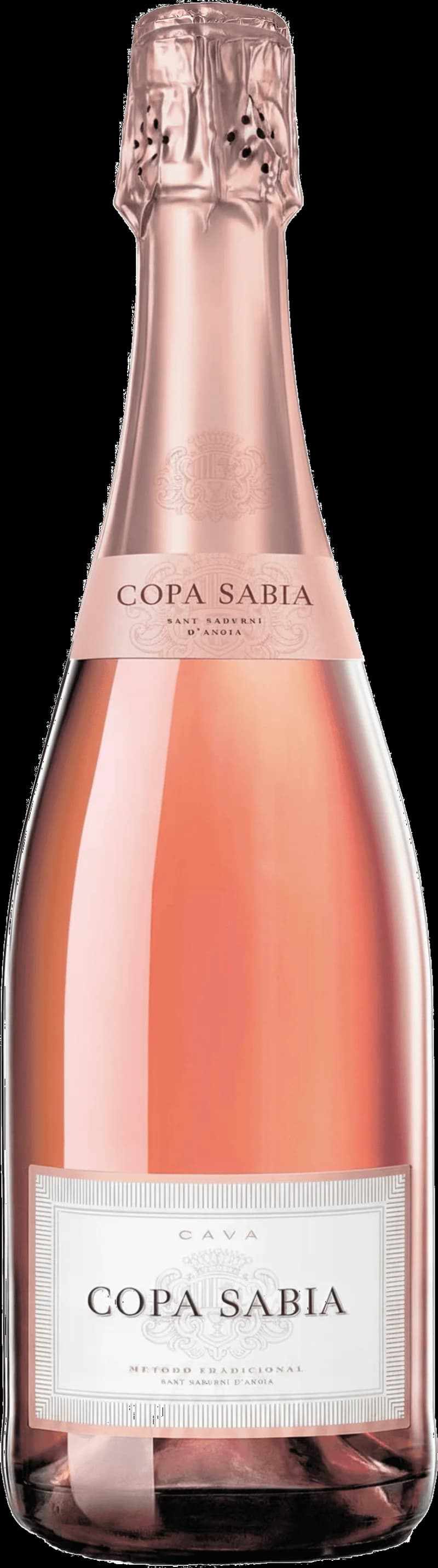 Flaska Copa Sabia mousserande vin mot ljus bakgrund