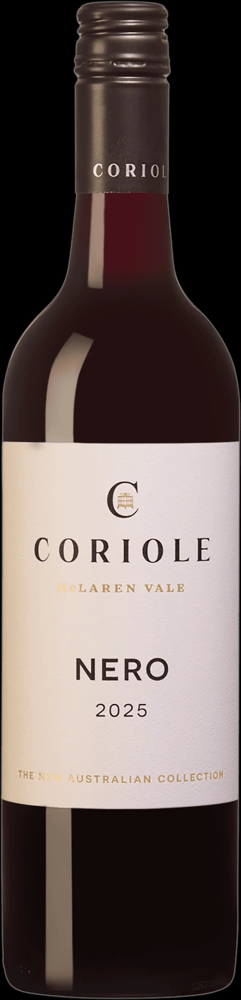 Flaska Coriole Nero rött vin, ett italienskt vin på druvan Nero d'Avola