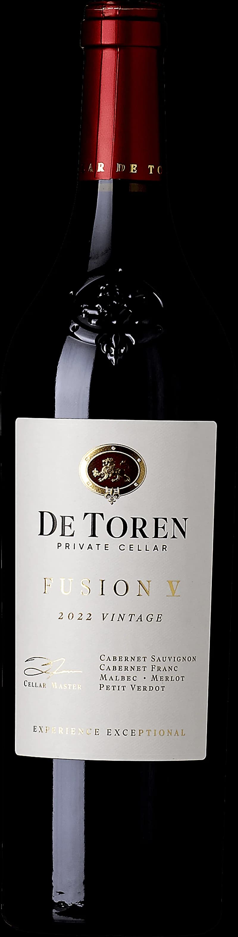 Flaska rött vin från De Toren Private Cellar i Sydafrika
