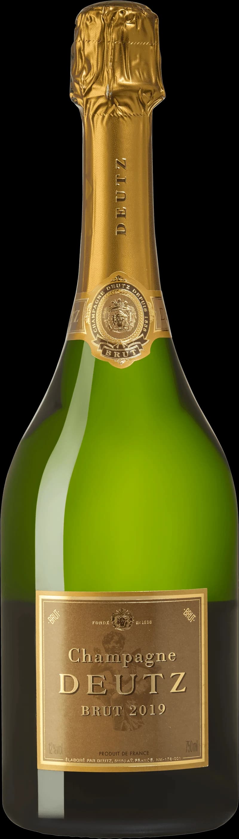 Flaska mousserande vin från Deutz, ett klassiskt champagnehus i Frankrike.