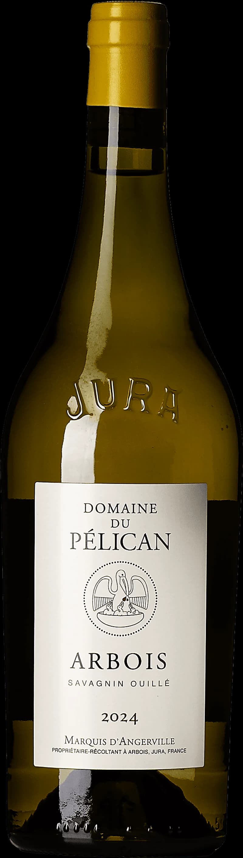 Flaska Domaine du Pélican vitt vin från Jura, Frankrike