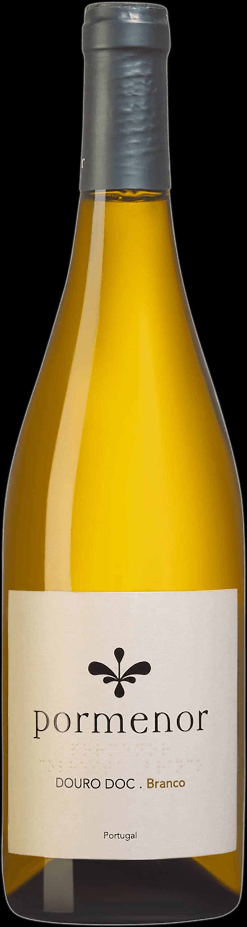 Flaska och glas med vitt vin från Douro i Portugal, Douro Branco