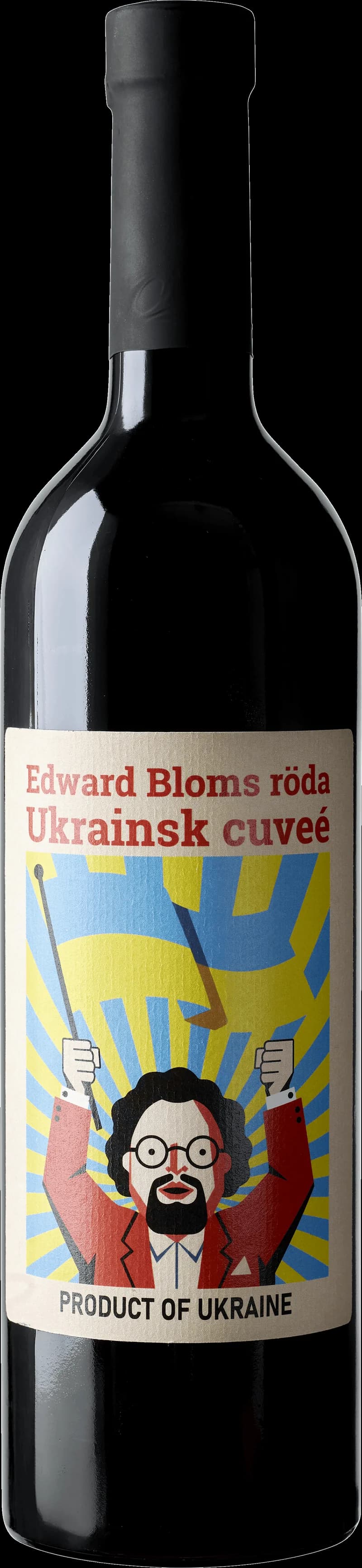 Edward Bloms röda rött vin – vinflaska med rött vin i ett glas