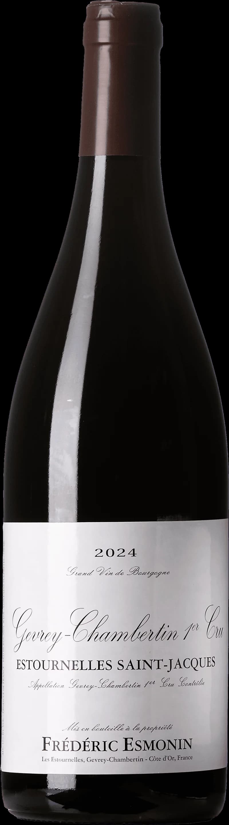 Flaska rött vin från Gevrey-Chambertin Premier Cru Estournelles