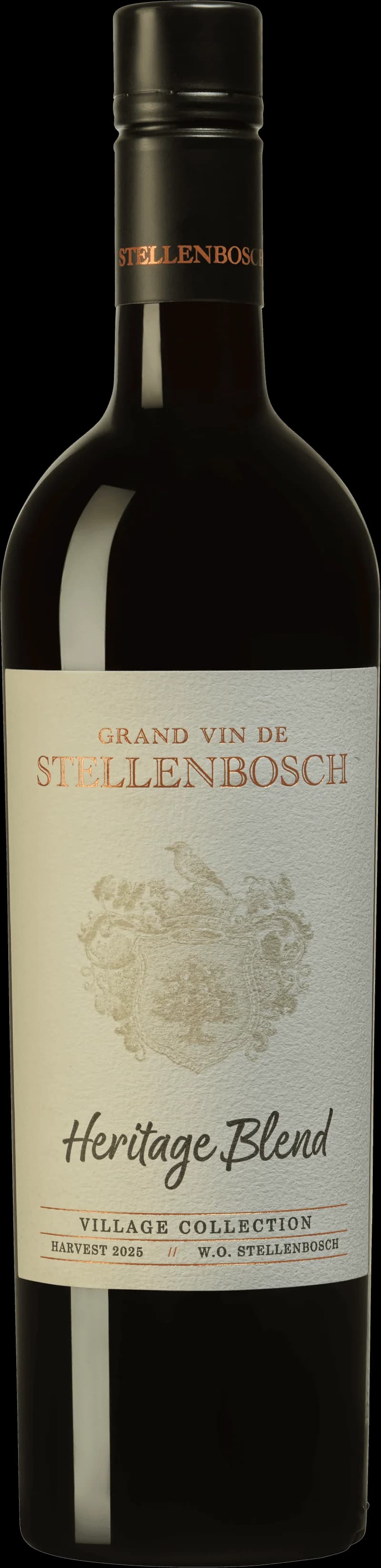Flaska rött vin från Grand Vin de Stellenbosch, ett sydafrikanskt vin från Stellenbosch
