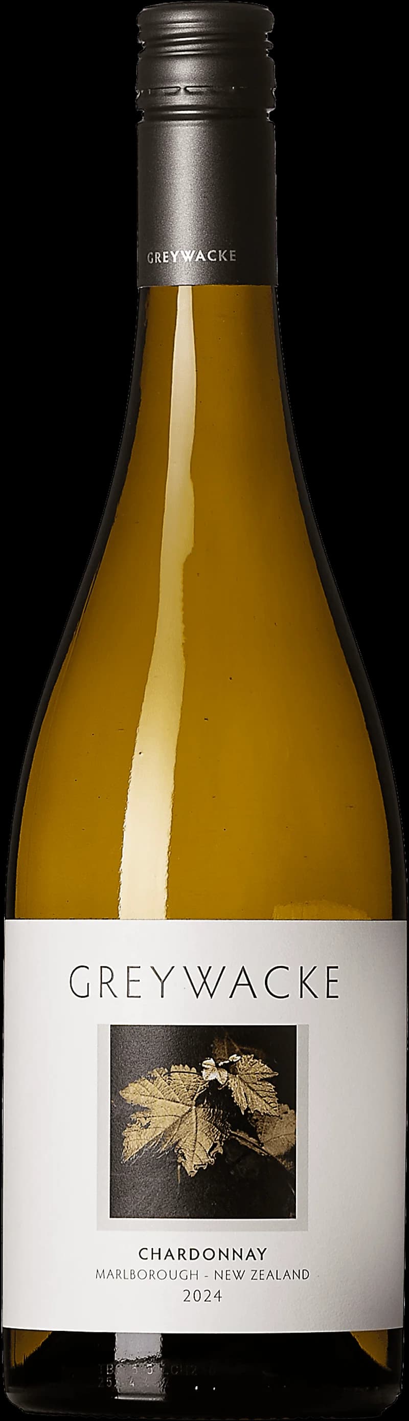 Flaska Greywacke vitt vin mot ljus bakgrund