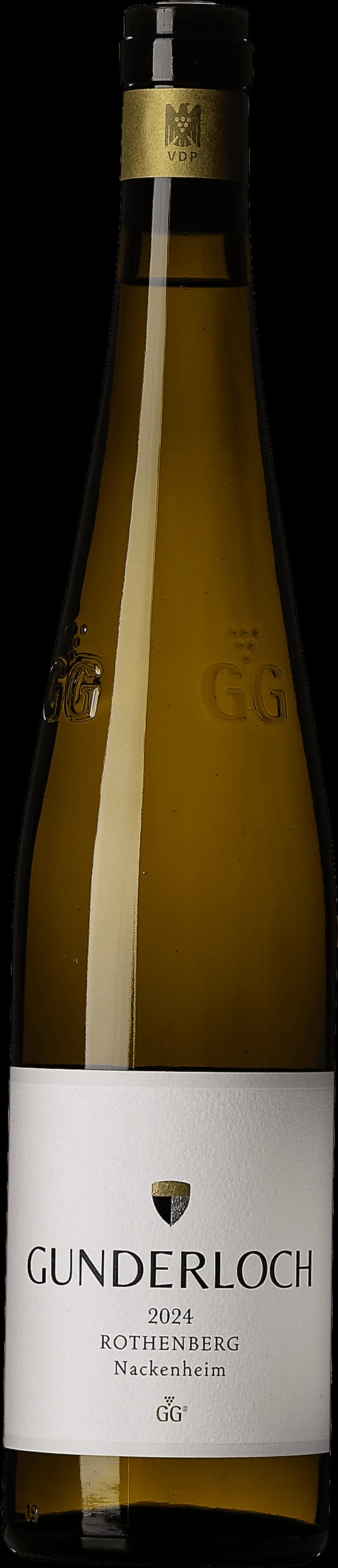 Flaska Gunderloch vitt vin, ett tyskt Riesling-vin från Rheinhessen