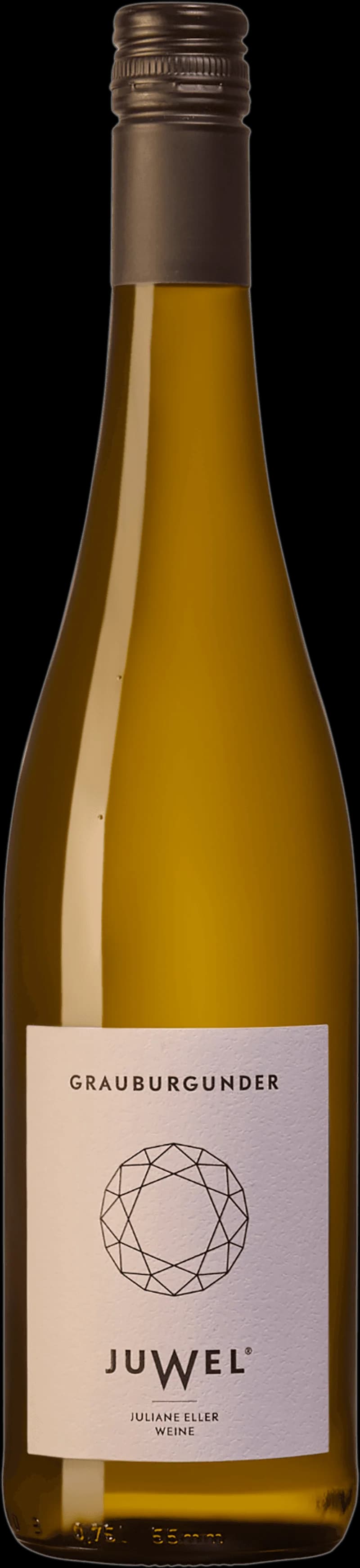 Flaska Juwel vitt vin mot en ljus bakgrund