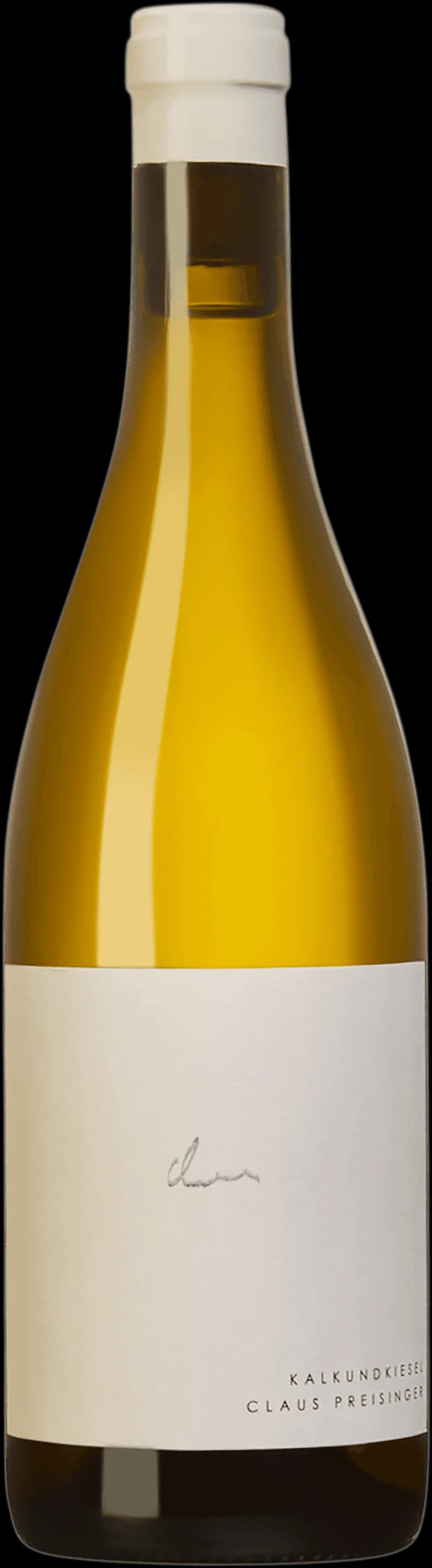 Flaska vitt vin av märket Kalk und Kiesel Weiss