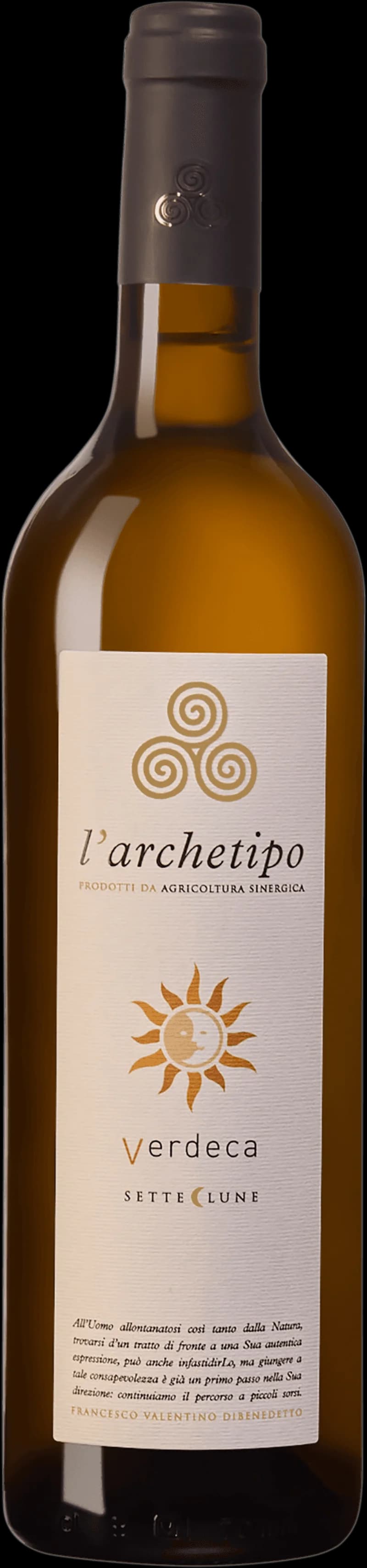 Flaska med vitt vin från producenten Archetipo
