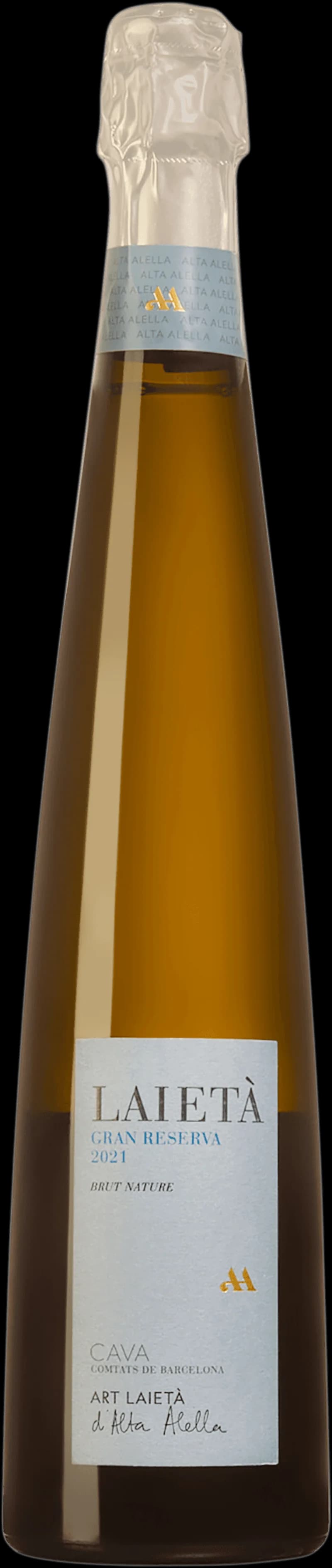 Flaska Laiet Gran Reserva, ett mousserande vin, avbildad mot en neutral bakgrund.