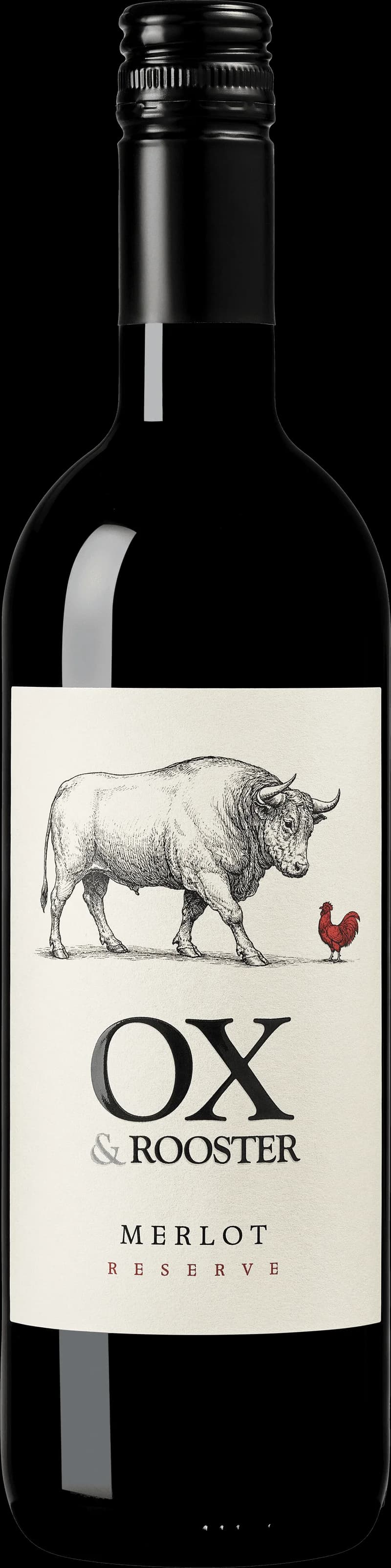 Illustration av en oxe och en tupp tillsammans med ett glas rött vin