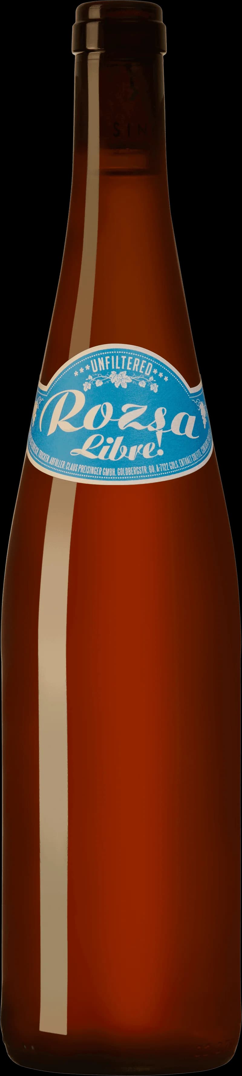 Flaska rosévin av märket Rosé Libre mot en ljus bakgrund
