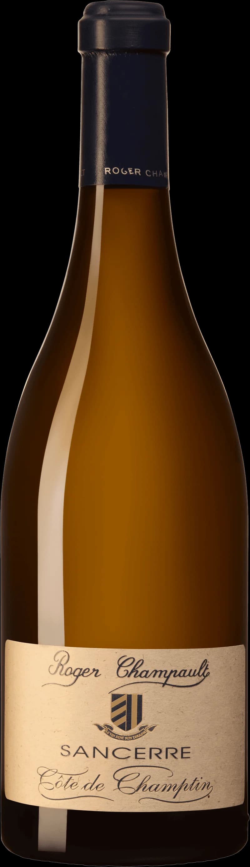Flaska och glas med vitt Sancerre-vin från Loiredalen i Frankrike