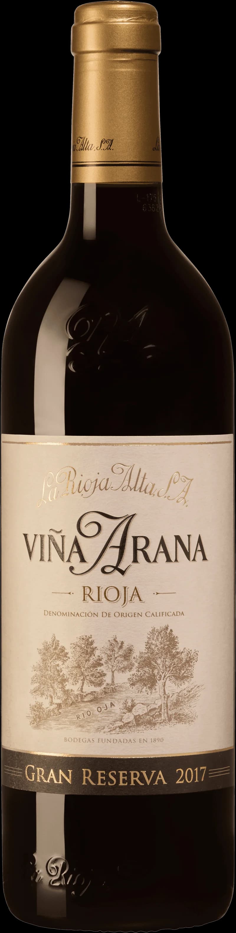 Flaska rött vin av märket Vi av Arana
