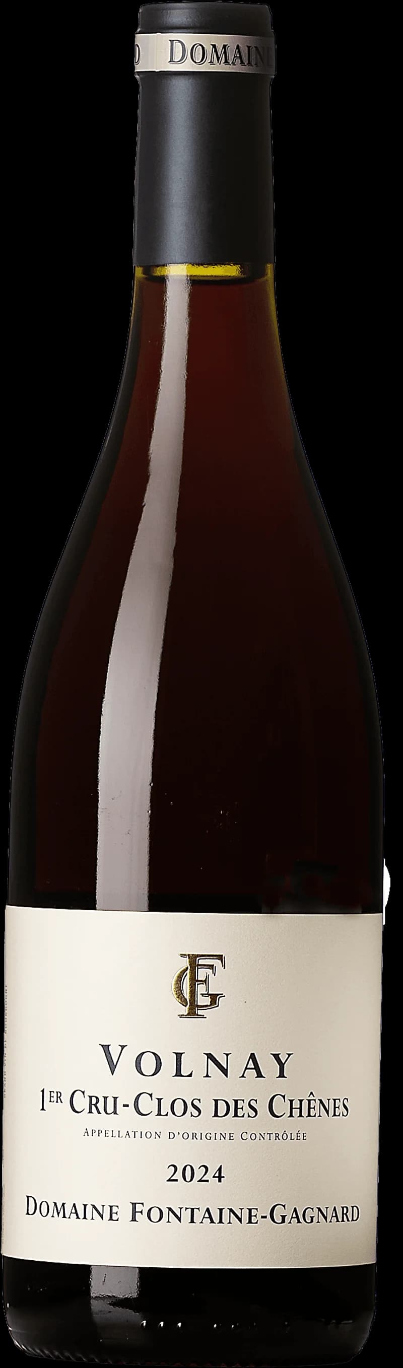 Flaska rött vin från Volnay Premier Cru Clos des Chênes i Bourgogne