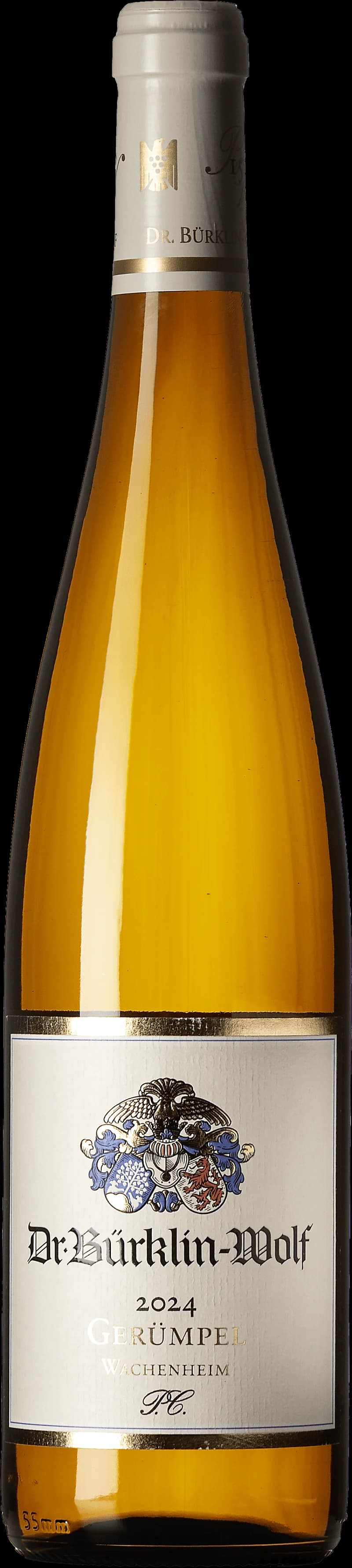 Flaska Wachenheimer Gerümpel Premier Cru vitt vin från Pfalz, Tyskland