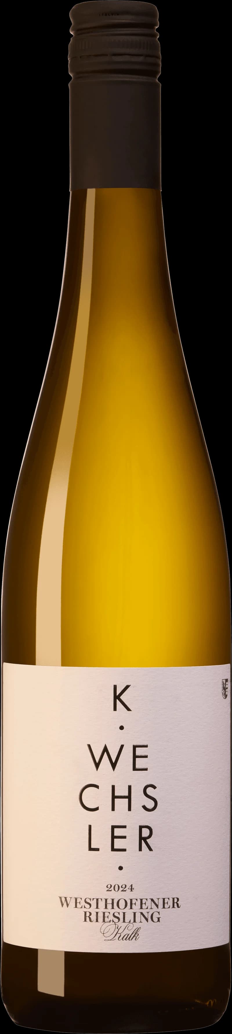 Flaska med vitt vin från Weingut Wechsler