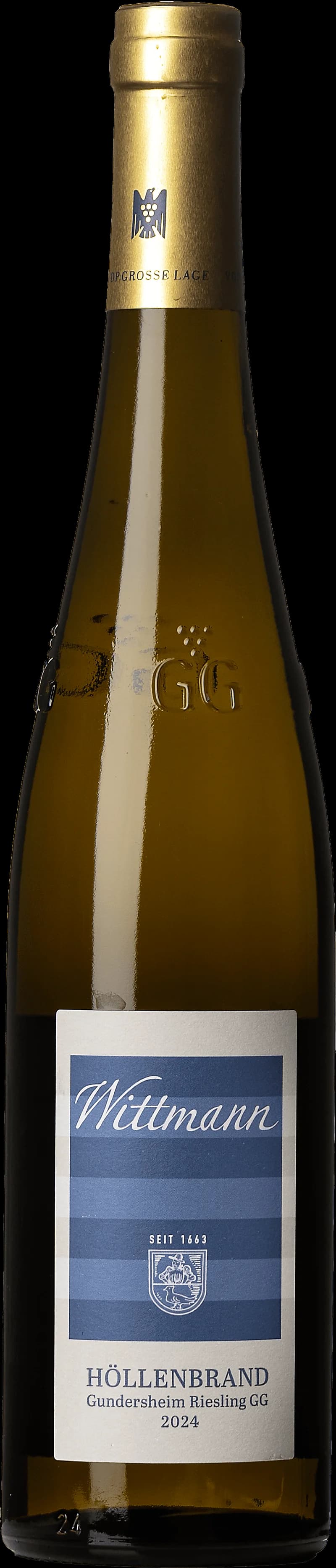 Flaska vitt vin från Wittmann Hollenbrand, tysk producent av Riesling