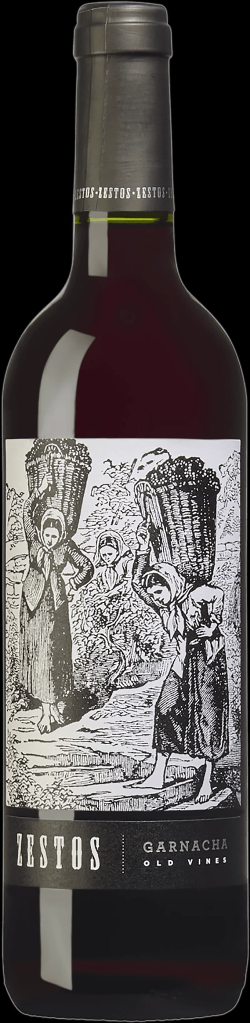 Flaska Zestos rött vin mot en ljus bakgrund