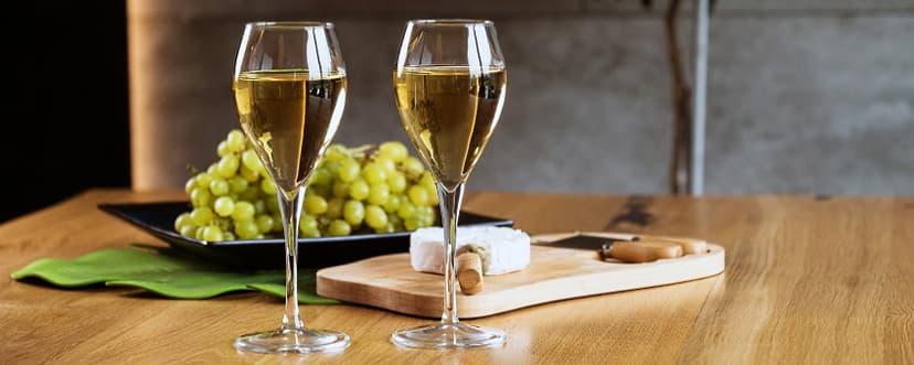 Vita viner från Italien - omslag med 2 glas och druvor Vita viner från Italien - omslag med 2 glas och druvor