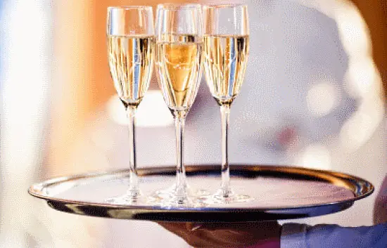 Bubbel - brucka med champagneglas