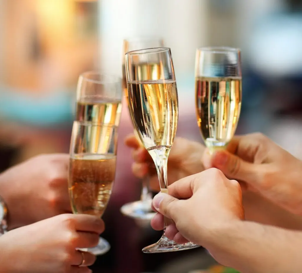 ett glas champagne