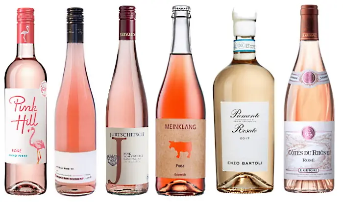 vårens roséviner - 6 flaskor