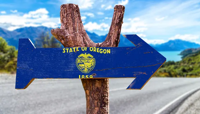USAs viner - skylt med Oregon