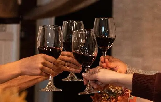 zinfandel grupp skålar i rött