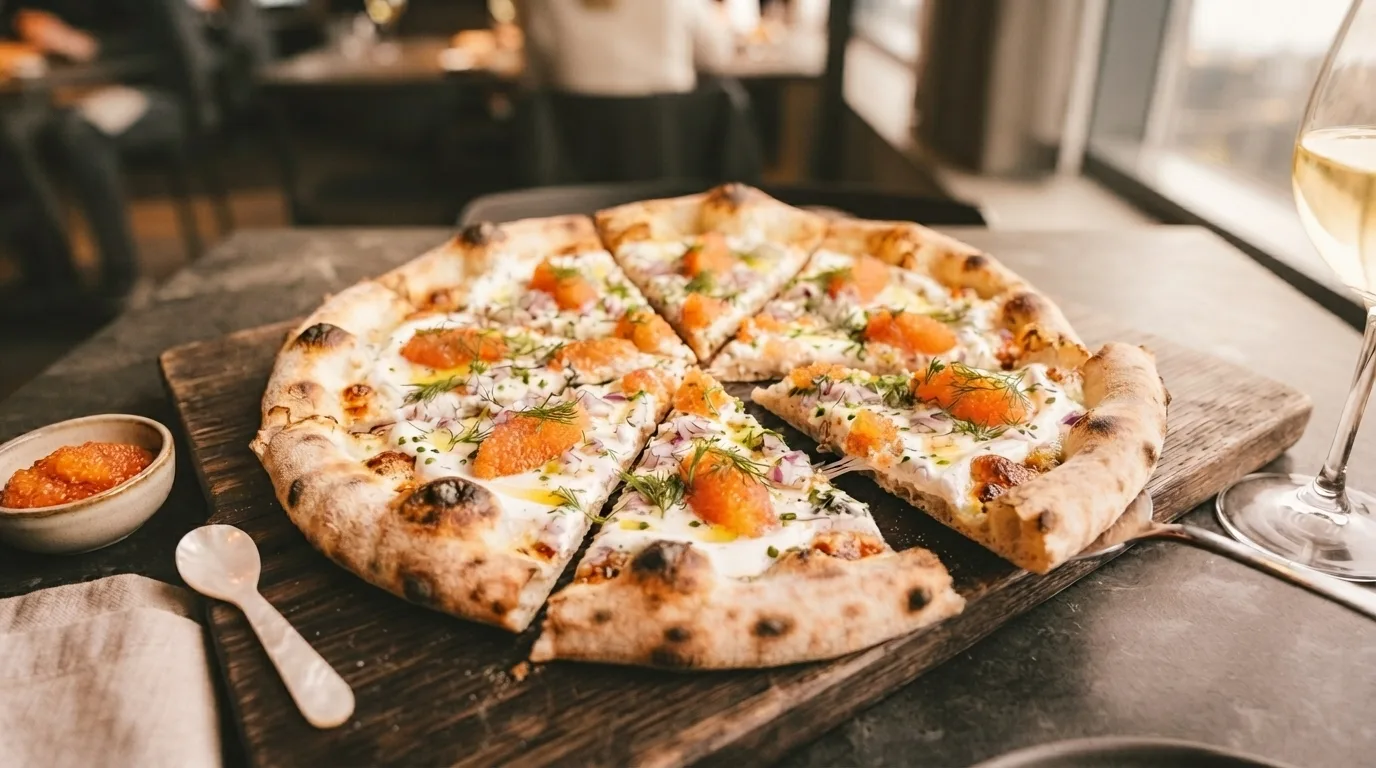 Lyxpizza med Löjrom och Crème Fraiche – fredagsmys deluxe