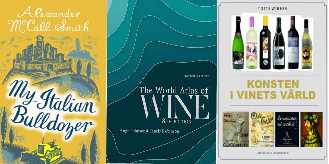 böcker om vin omslag på 3 böcker till