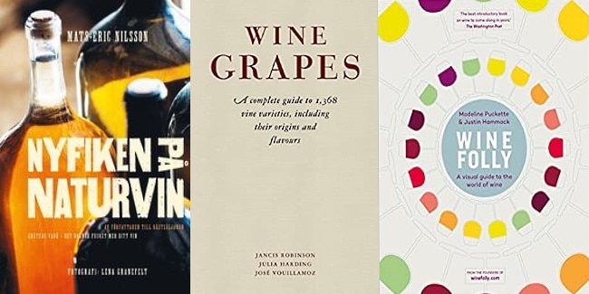 böcker om vin omslag på de sista 3 böckerna