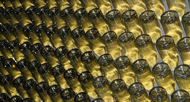 franciacorta - flaskor lagras